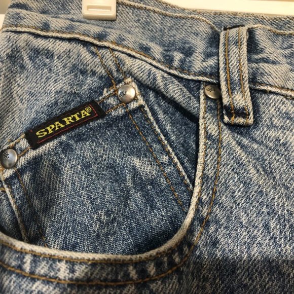 Vintage 100% Cotton High Rise Straight Slim Legged Jeans, Korean brand "Sparta" - Picture 3 of 8